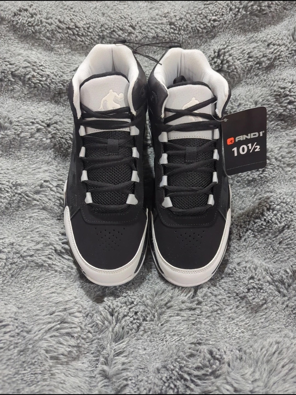 Men's And1 Black and White High-Top Athletic Sneakers Size 10.5